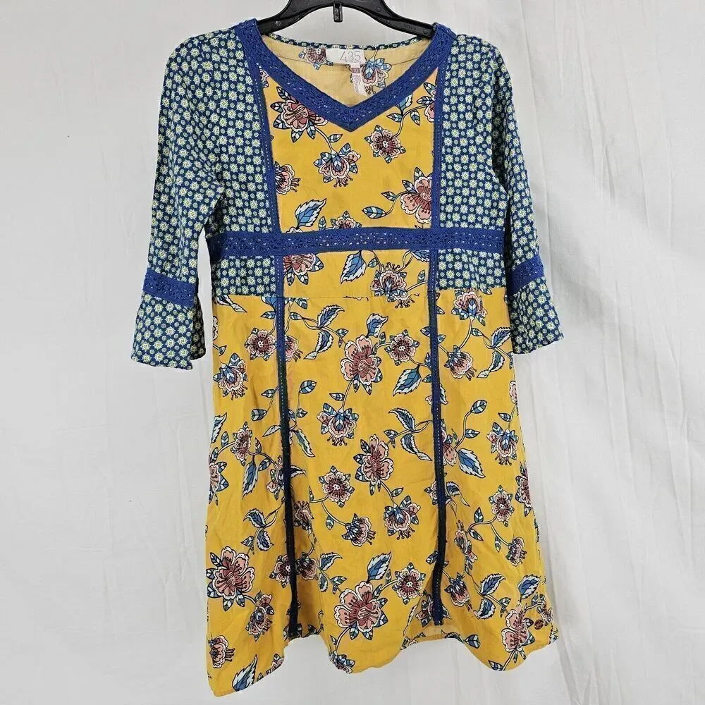 Matilda Jane Size 10 Flower Power Dress Choose your own path Gold Floral 26407D